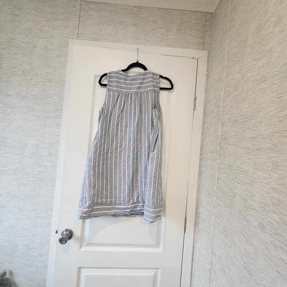 Sonoma Gray and White Striped Casual Dress Size XL Euc - Picture 4 of 6